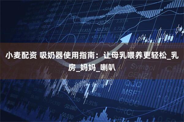 小麦配资 吸奶器使用指南：让母乳喂养更轻松_乳房_妈妈_喇叭
